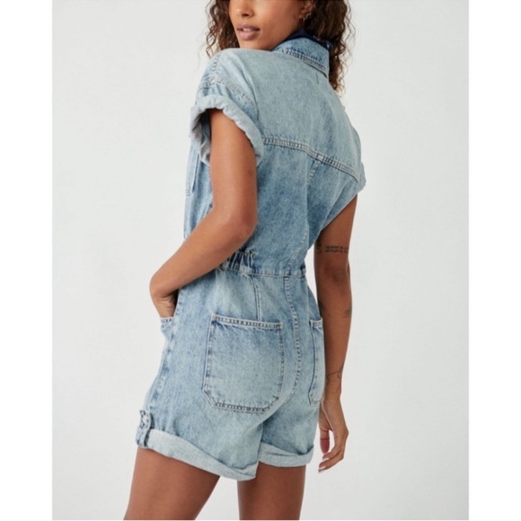 Free People Marci Cuffed Shortalls - Picture 3 of 5